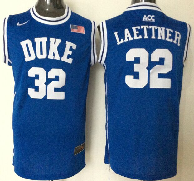 NCAA Men Duke Blue Devils #32 laettner blue style 2->ncaa teams->NCAA Jersey